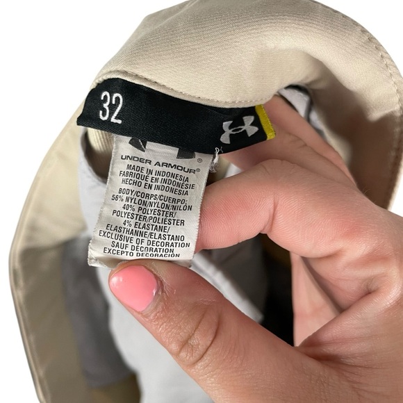 Under Armour Stretch Performance Golf Shorts Men’s 32 Khaki Nylon Blend - Picture 6 of 6